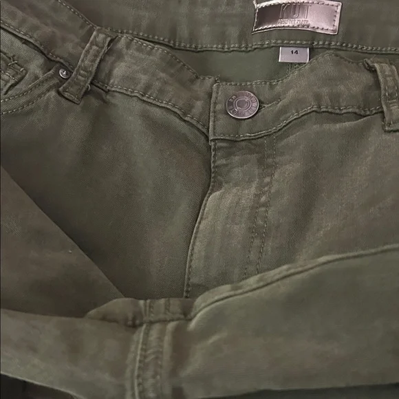 Kut from the Kloth Olive Green Skinny Jeans Amy 14 - Picture 3 of 6